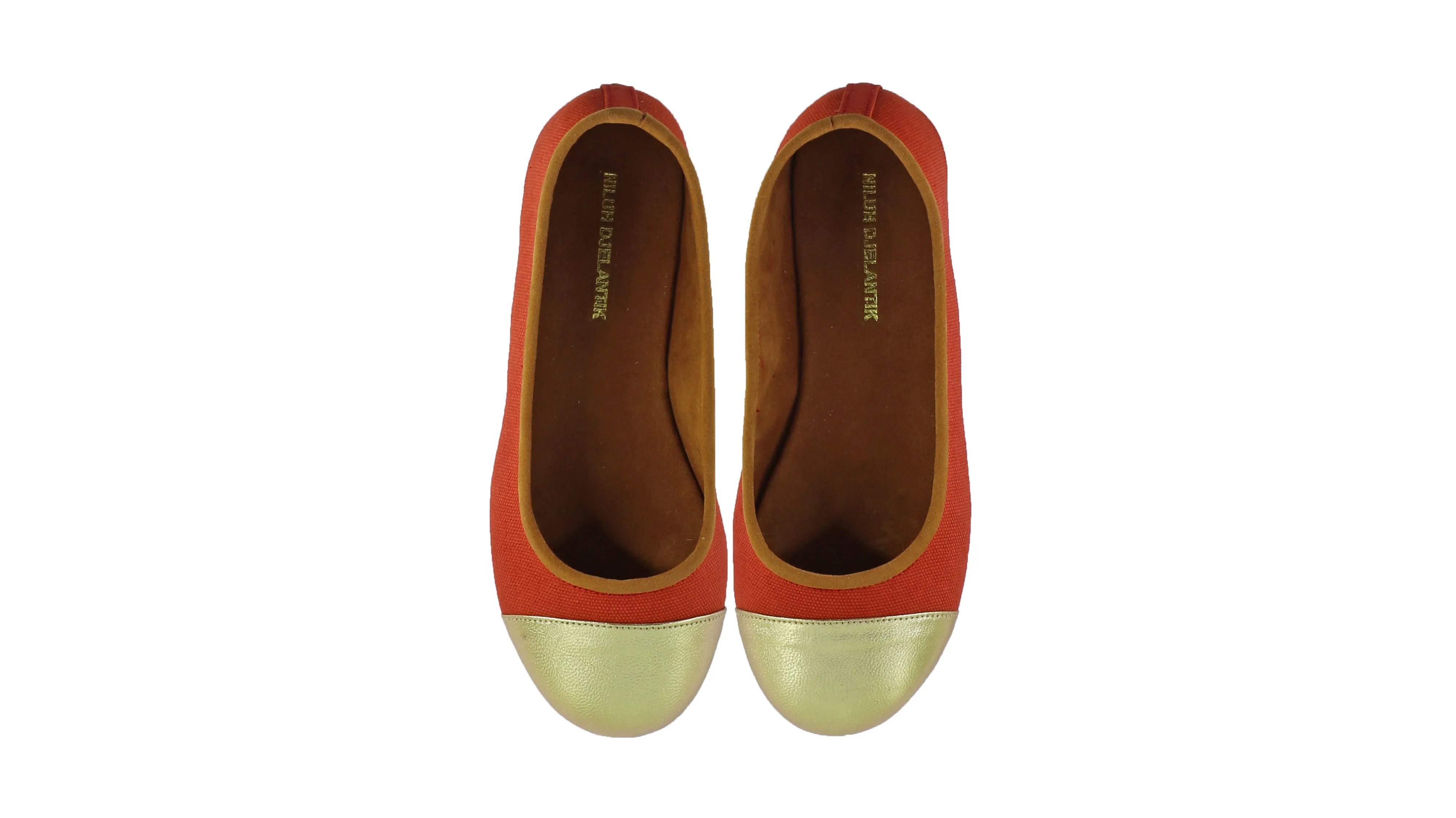 Bonnie 20mm Ballet - Orange Canvas & Gold Leather