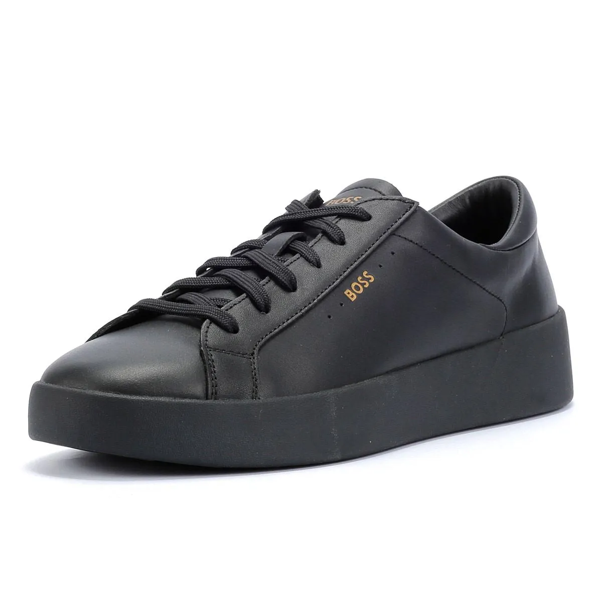 Boss Belwar Tennis Smooth Leather Men's Black Trainers