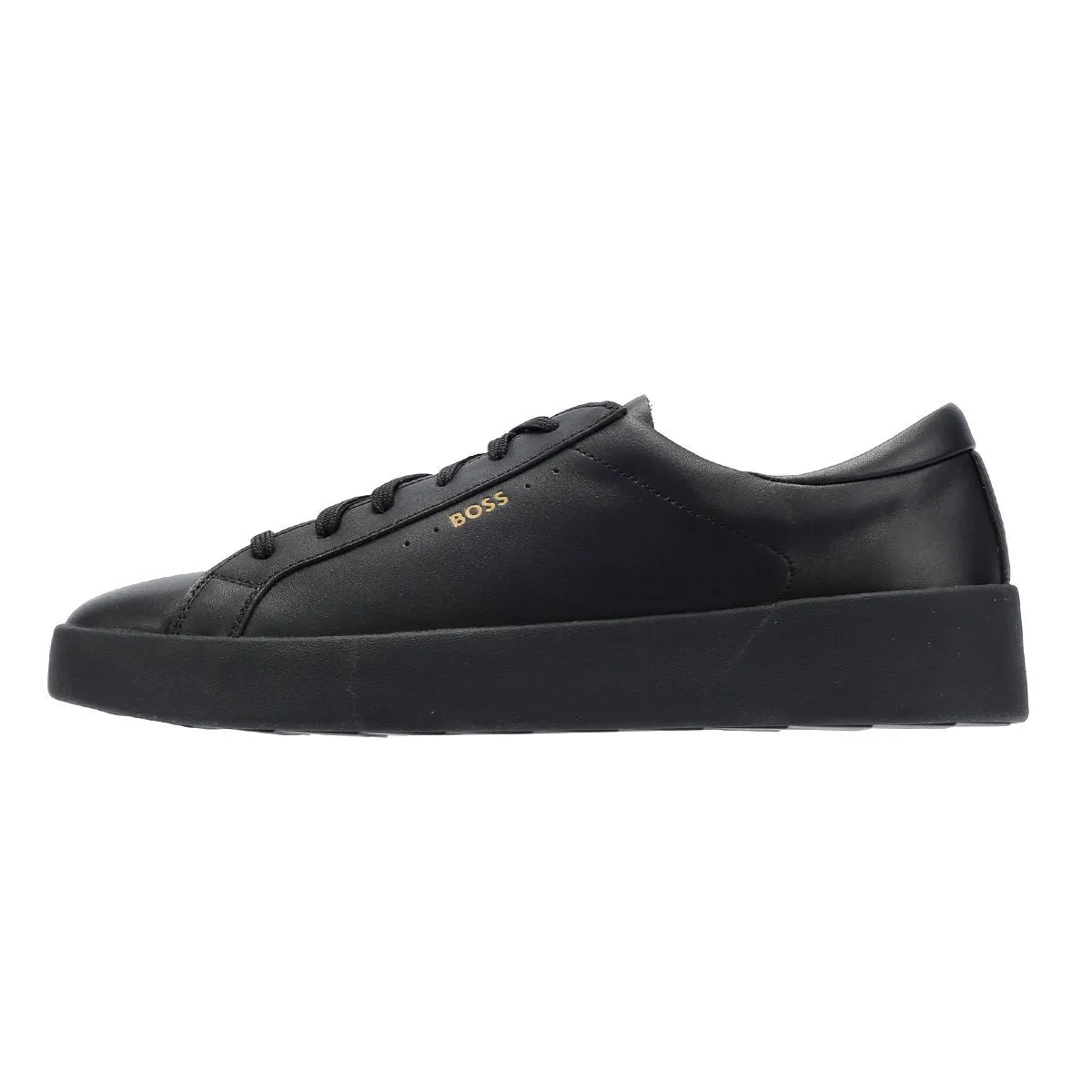 Boss Belwar Tennis Smooth Leather Men's Black Trainers