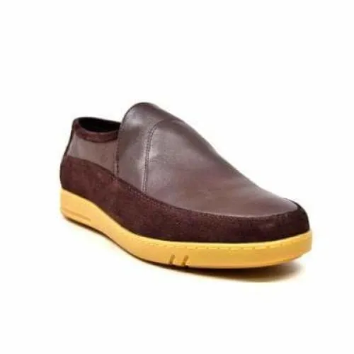 British Walkers Norwich Bally Style Men's Brown Suede and Leather Slip Ons