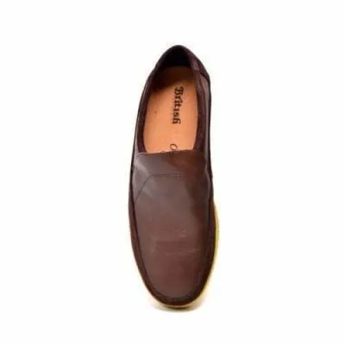 British Walkers Norwich Bally Style Men's Brown Suede and Leather Slip Ons