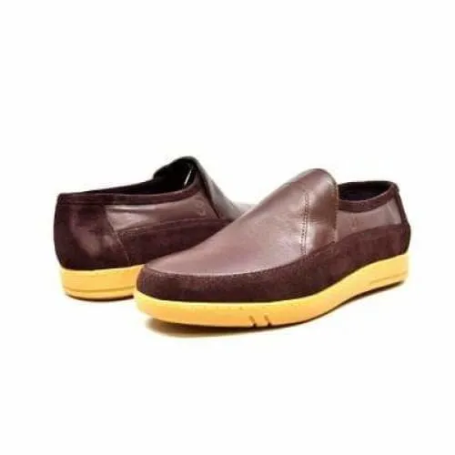 British Walkers Norwich Bally Style Men's Brown Suede and Leather Slip Ons