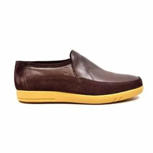 British Walkers Norwich Bally Style Men's Brown Suede and Leather Slip Ons