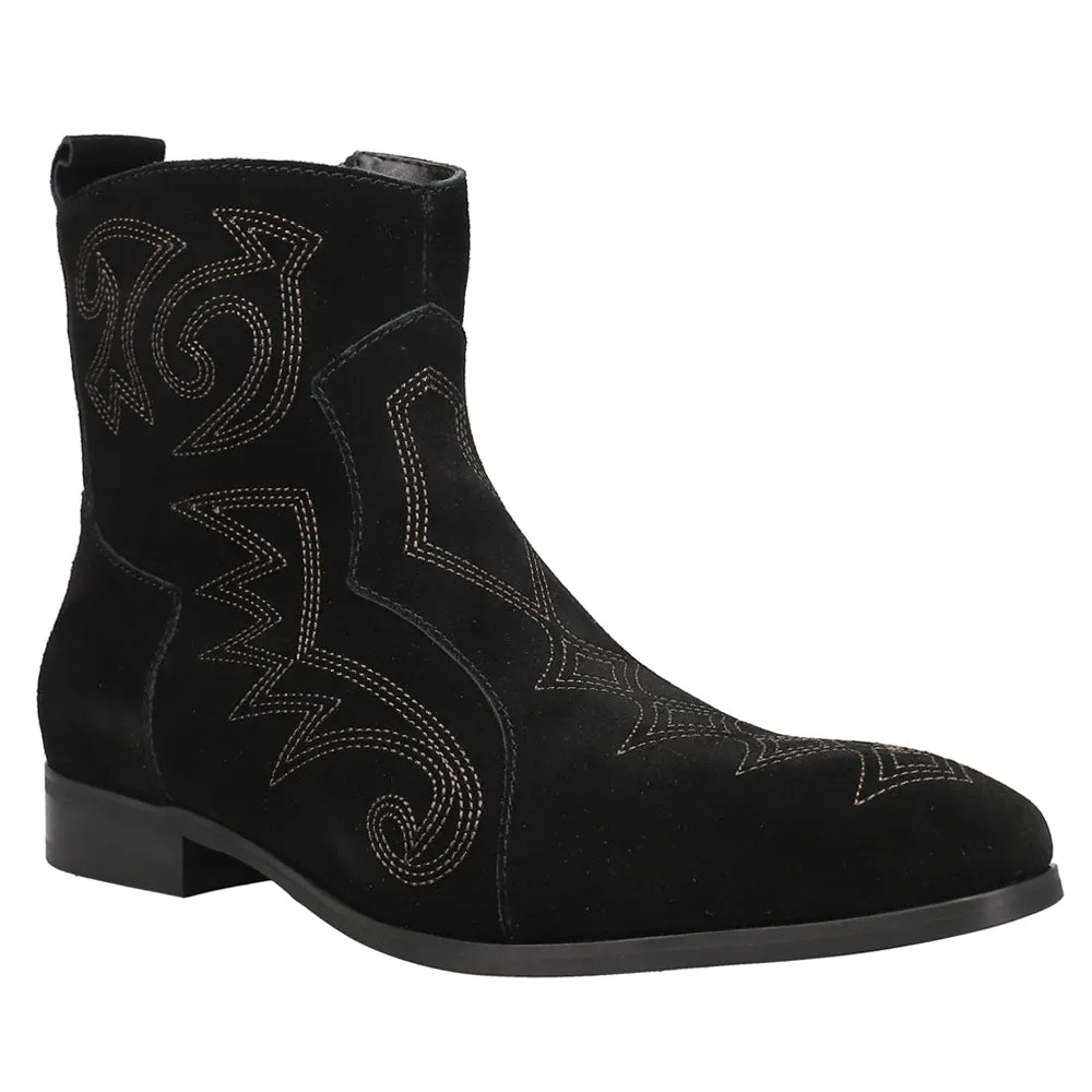 Brooks Embroidered Round Toe Western Boots