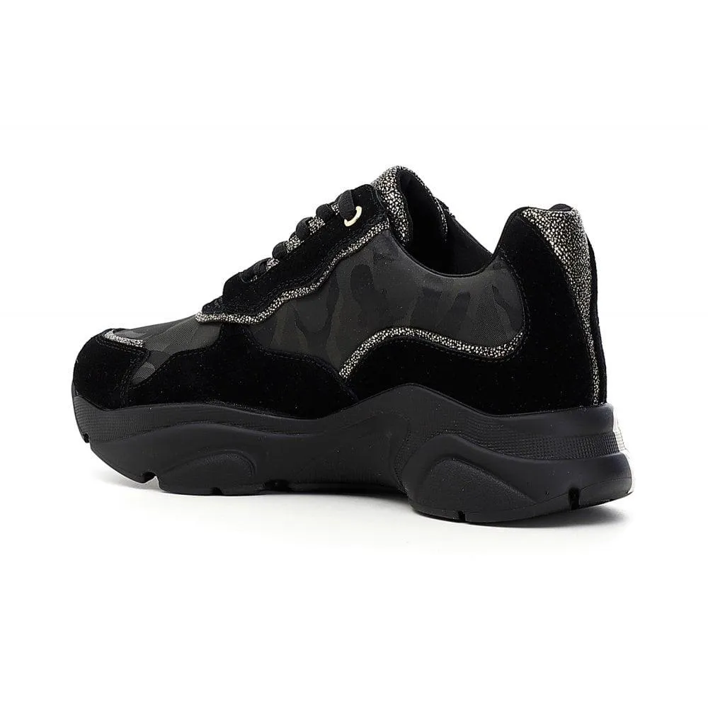 Café Noir Womens Trainer Tessuto Nero