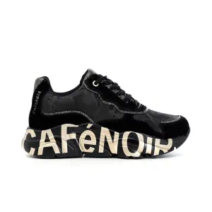 Café Noir Womens Trainer Tessuto Nero