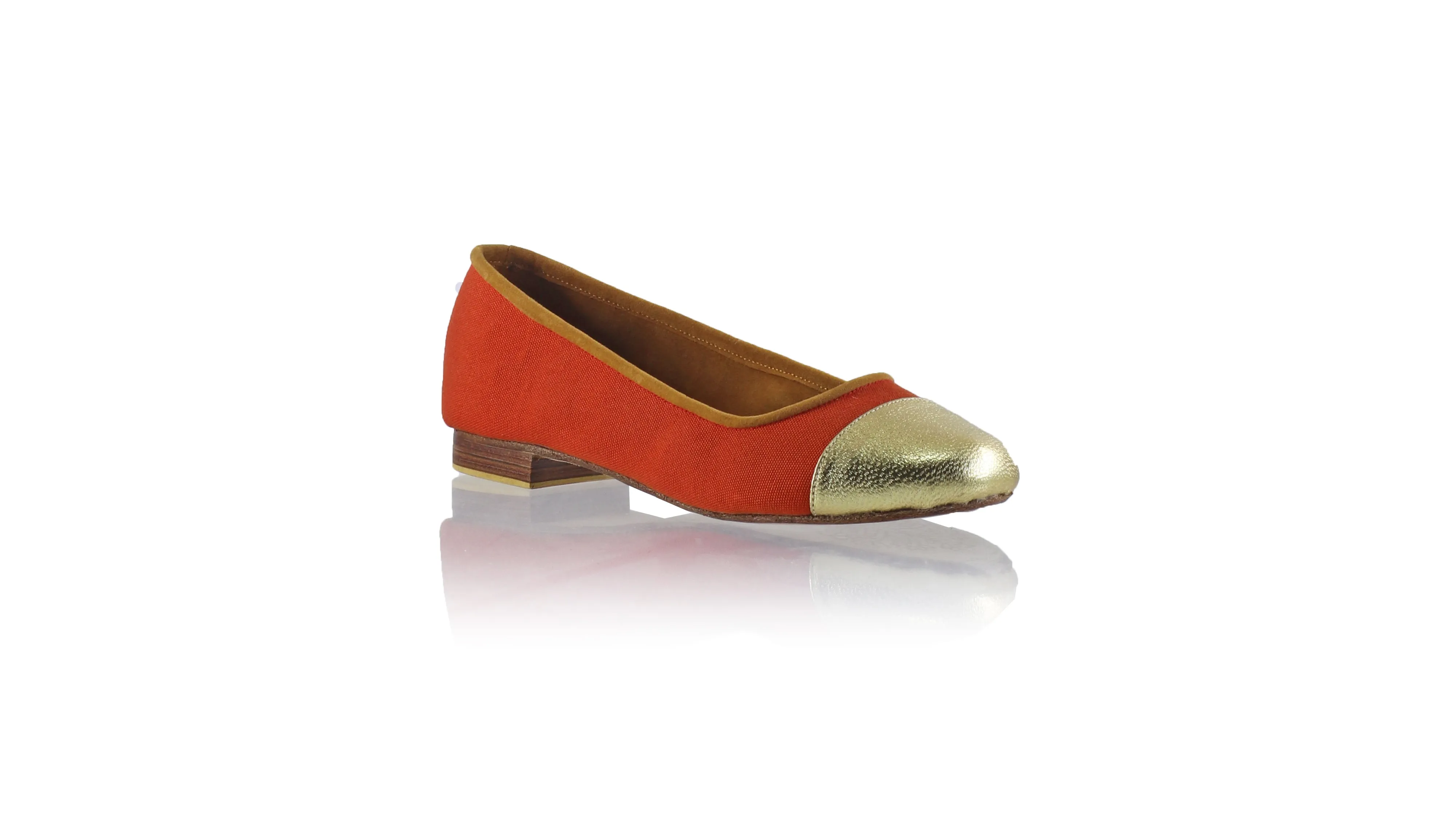 Calya 20mm Ballet - Orange Canvas & Gold Leather