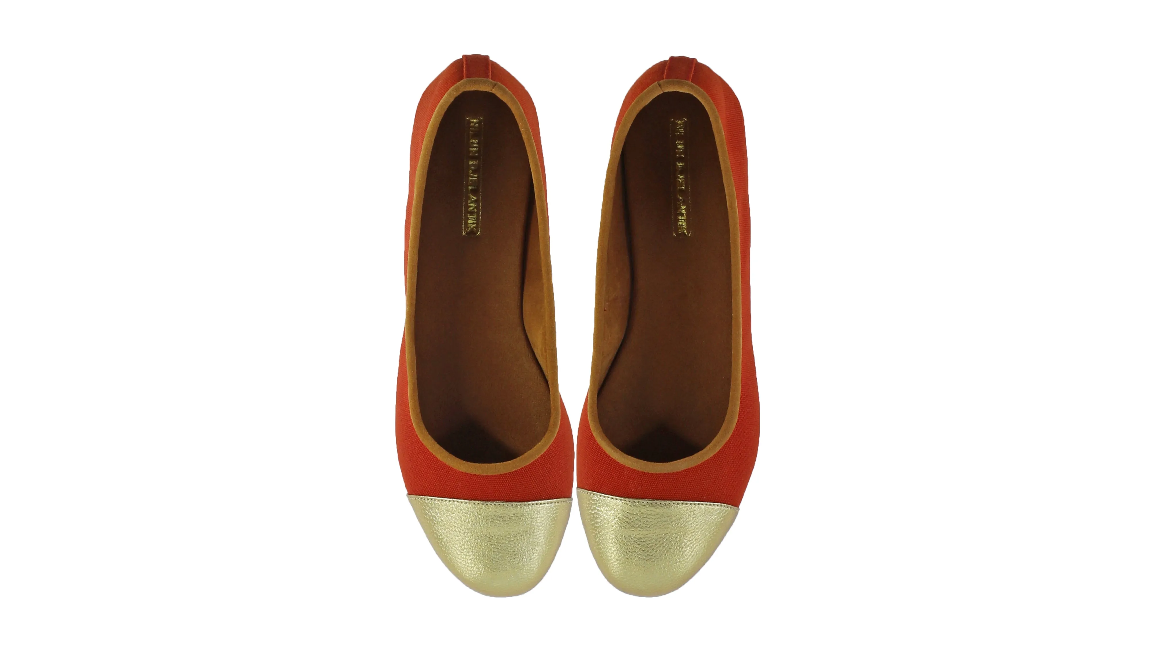 Calya 20mm Ballet - Orange Canvas & Gold Leather