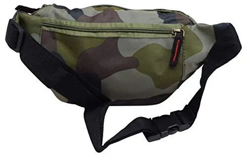 Camo nylon waist fanny pack belt bag pouch travel hiking camping hip purse men women (camo)