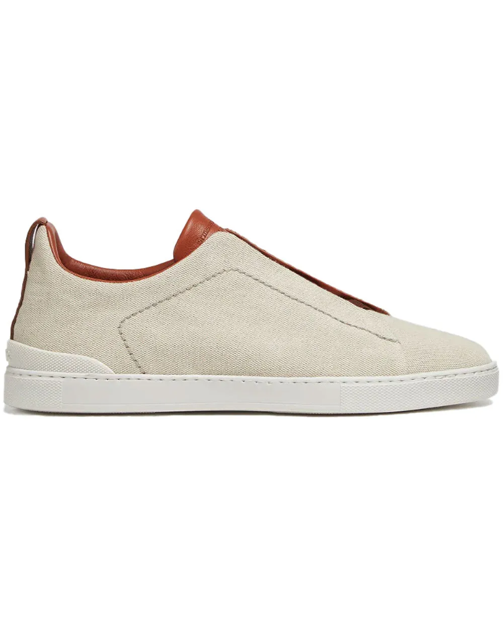 Canvas Triple Stitch Sneaker in Off White