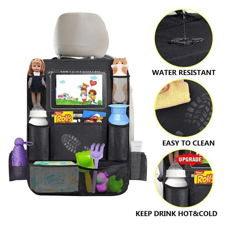 Car Seat Organizer - Multi Pocket Mesh Back of Seat Organizer for Cars