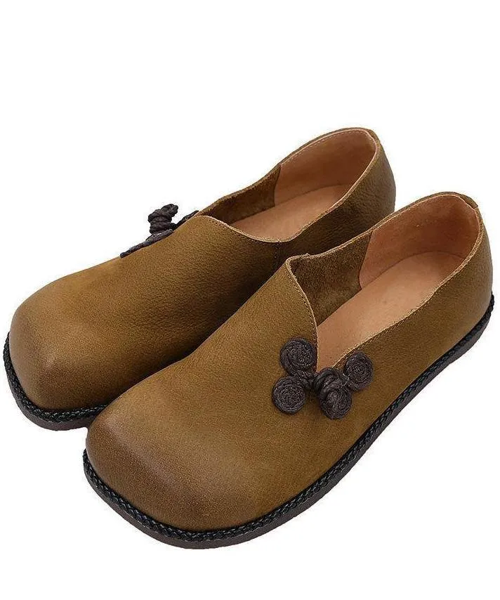 Casual Flat Shoes Yellow Faux Leather Loafer Shoes