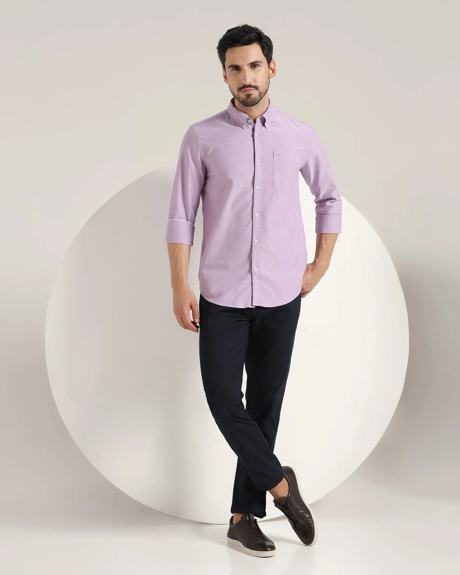 Casual Lavender Solid Shirt - Ronic