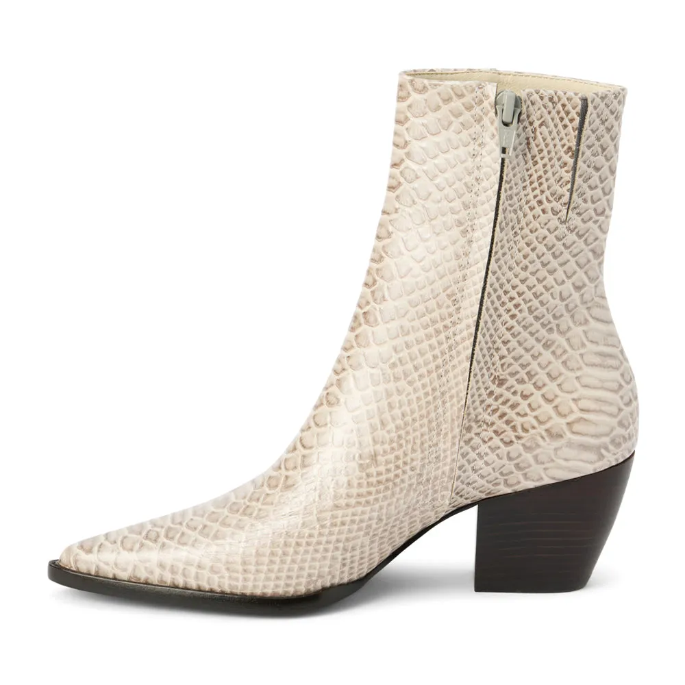 Caty Croc Pointed Toe Western Booties