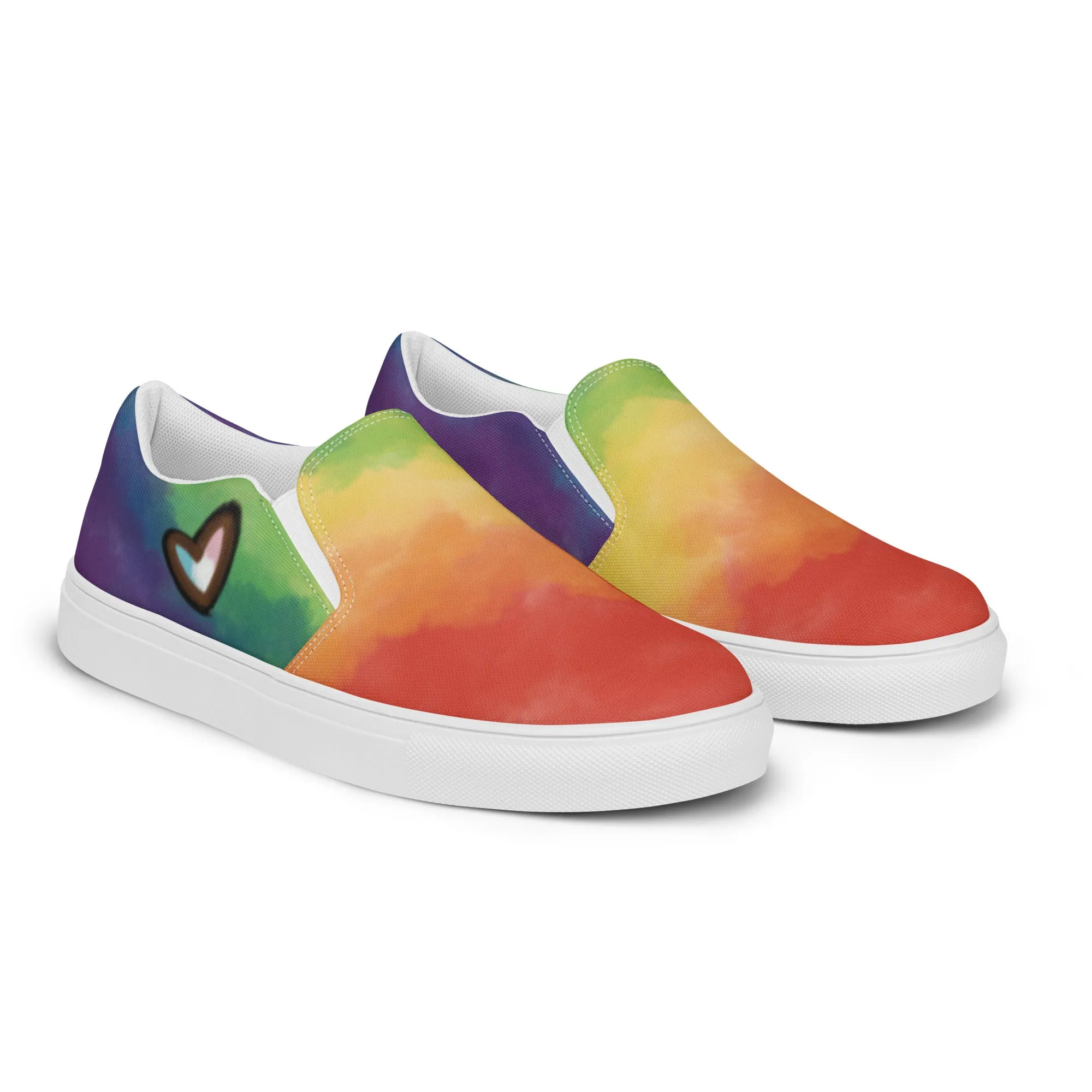 Cloudy Rainbow Slip-on Canvas Shoes (Fem Sizing)