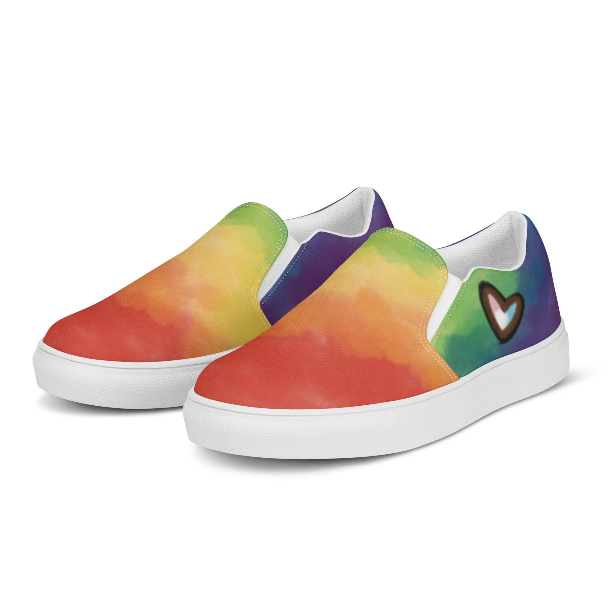 Cloudy Rainbow Slip-on Canvas Shoes (Fem Sizing)