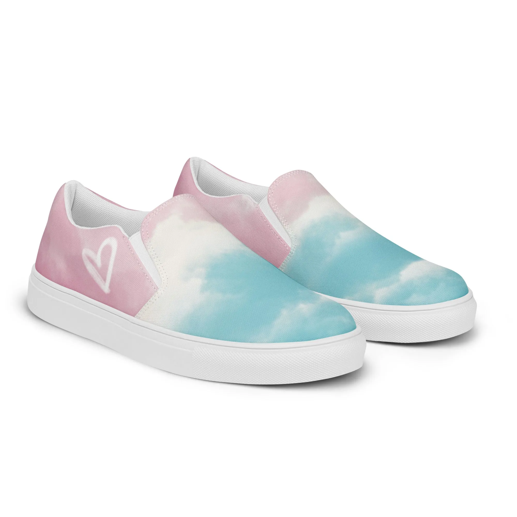 Cloudy Transgender Pride Slip-on Canvas Shoes (Fem Sizing)