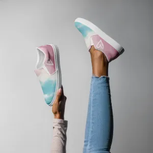 Cloudy Transgender Pride Slip-on Canvas Shoes (Fem Sizing)