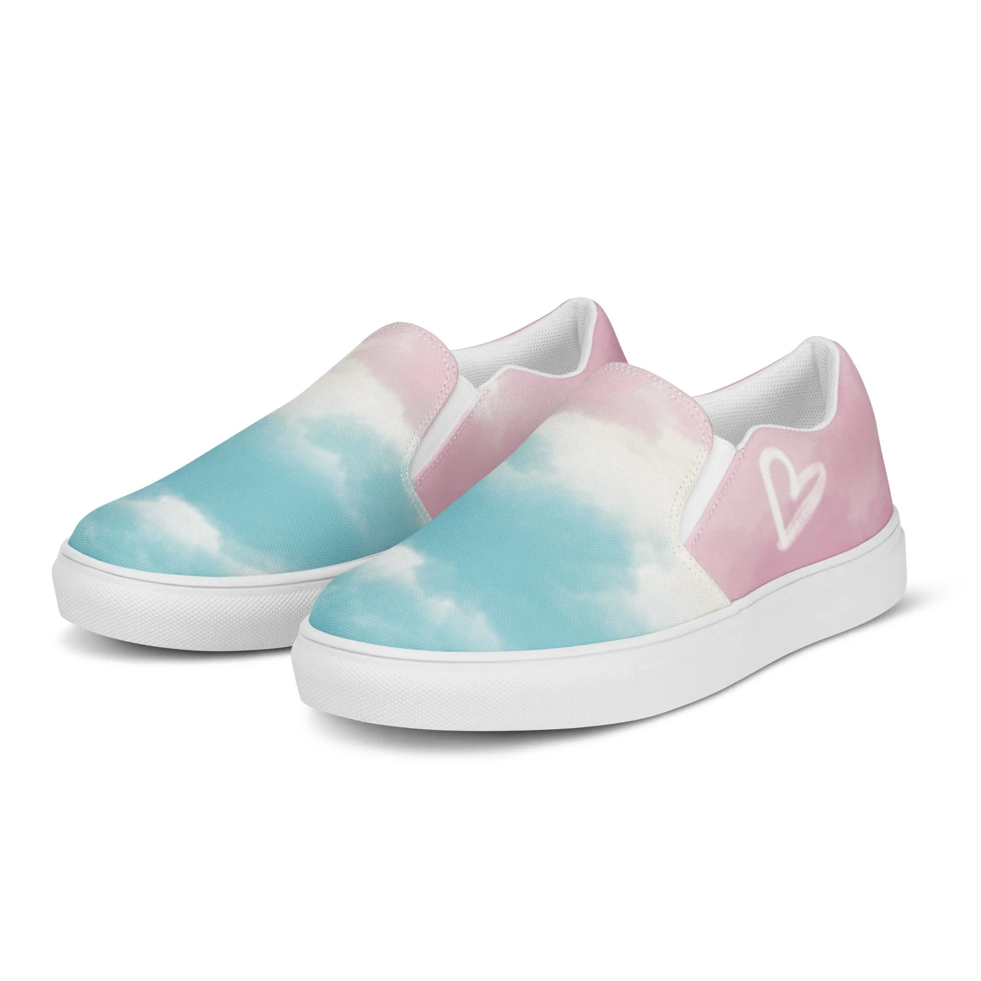 Cloudy Transgender Pride Slip-on Canvas Shoes (Fem Sizing)