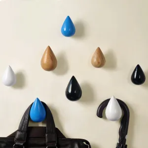 Color Drop Shapes Wooden Hook & Holder