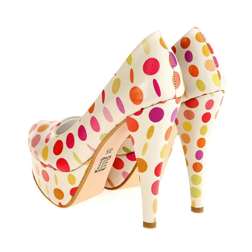 Colored Polka-dot Heel Shoes PLT2030