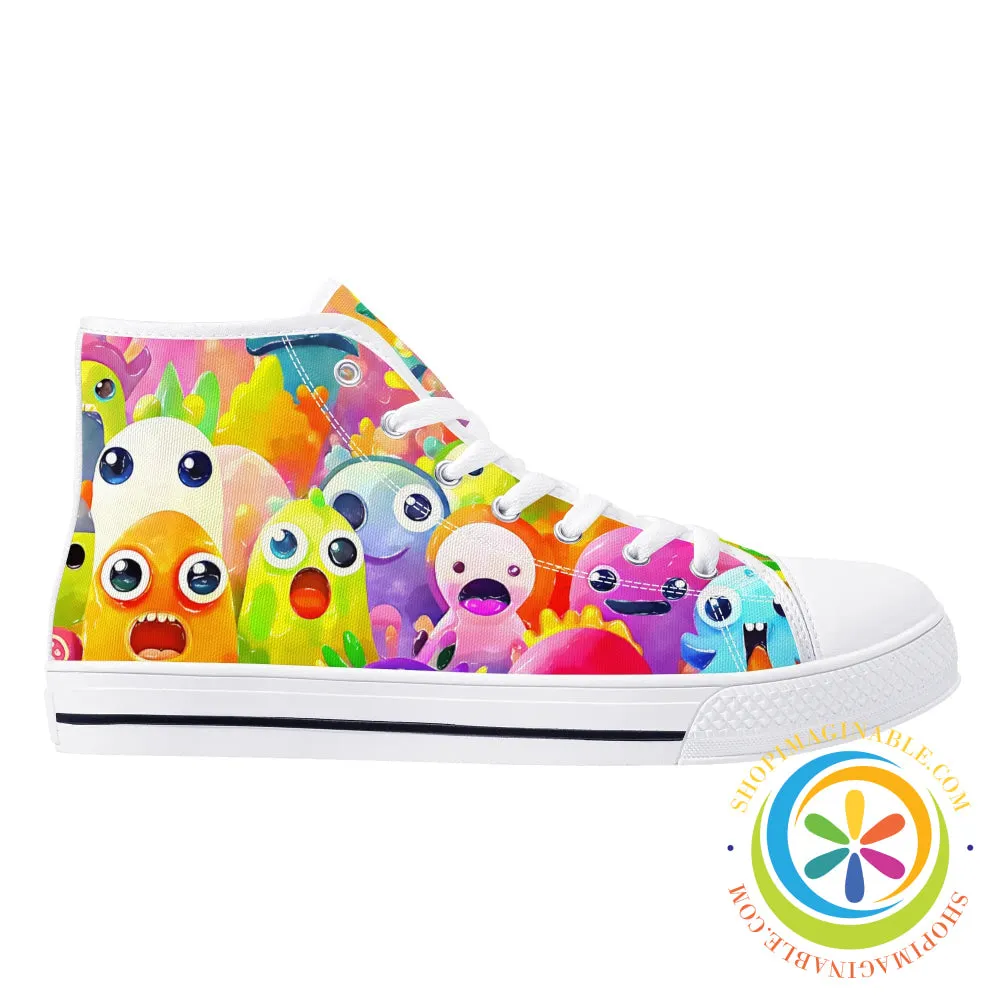 Colorful Creatures Ladies High Top Canvas Shoes