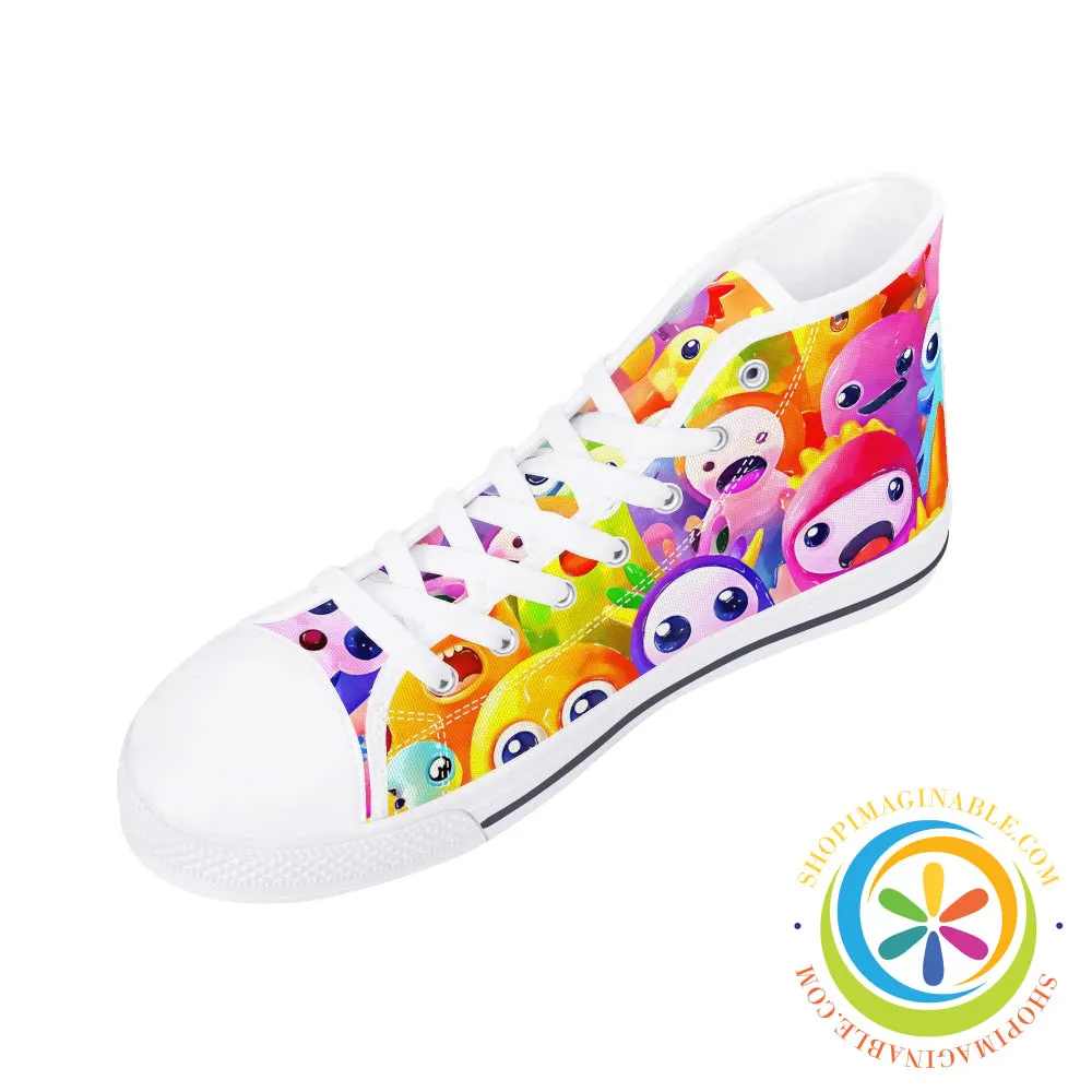 Colorful Creatures Ladies High Top Canvas Shoes