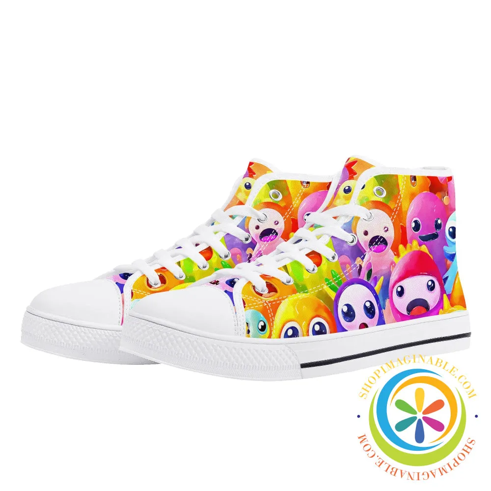 Colorful Creatures Ladies High Top Canvas Shoes