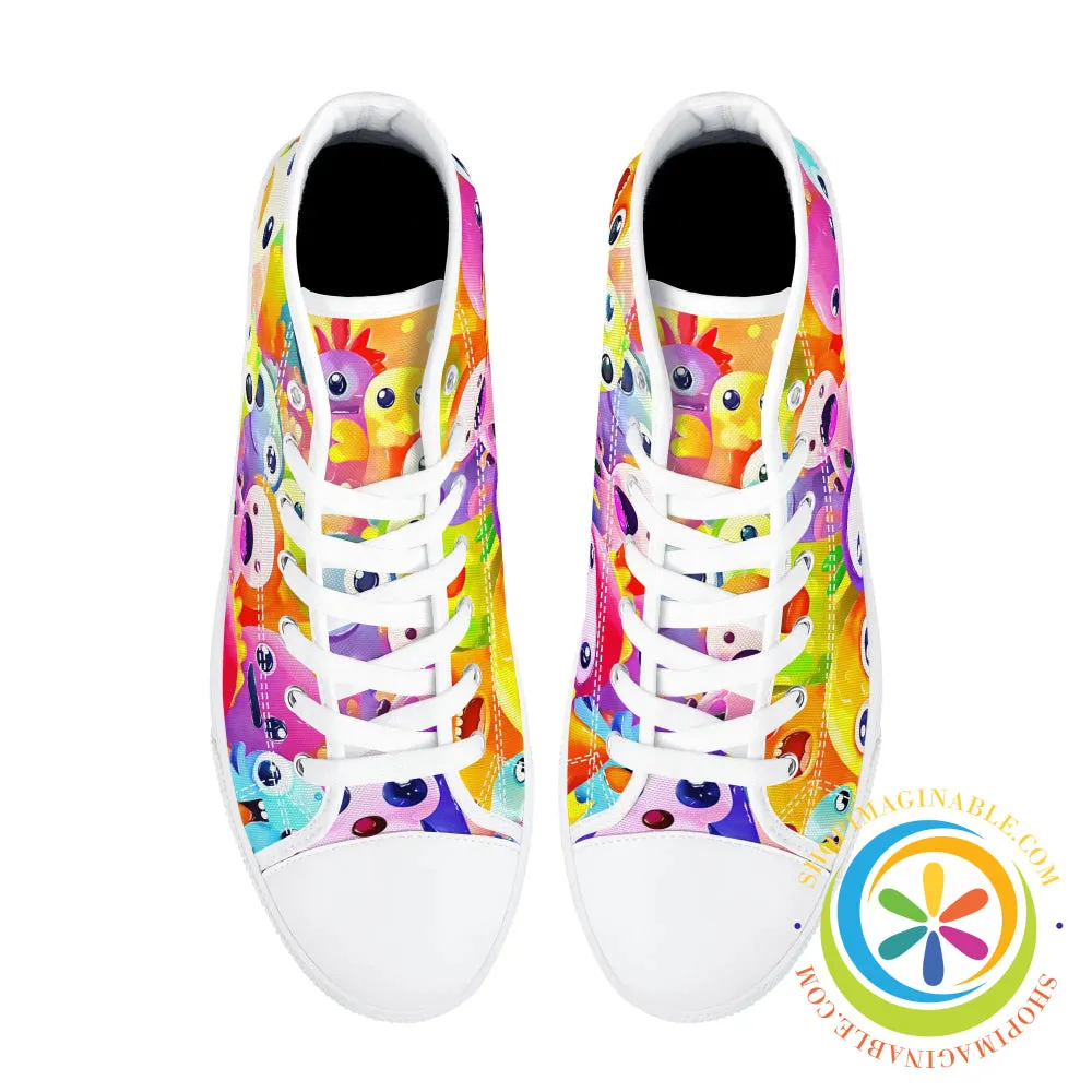 Colorful Creatures Ladies High Top Canvas Shoes