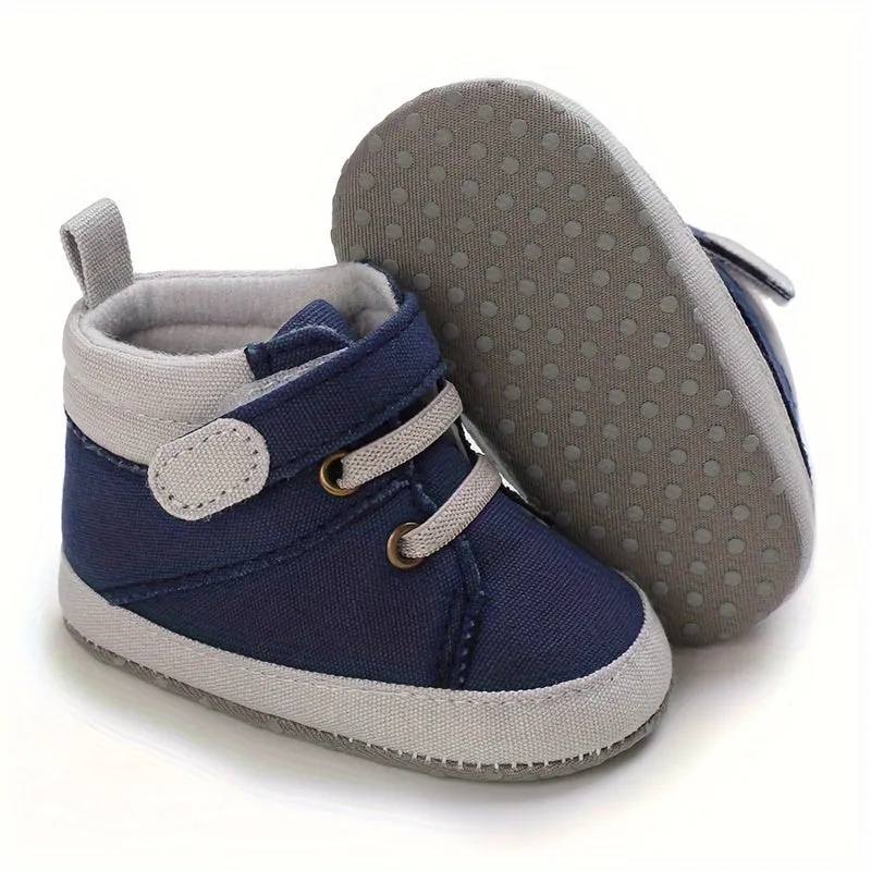 Comfy High-Top Baby Sneakers For Boys & Girls - Soft Sole, Slip-On Casual Shoes For First Steps, Spring/Fall