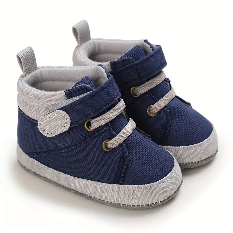 Comfy High-Top Baby Sneakers For Boys & Girls - Soft Sole, Slip-On Casual Shoes For First Steps, Spring/Fall