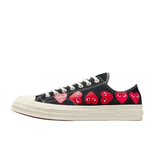 COMME DES GARÇONS PLAY CONVERSE CHUCK TAYLOR LOW MULTI HEART LOGO BLACK