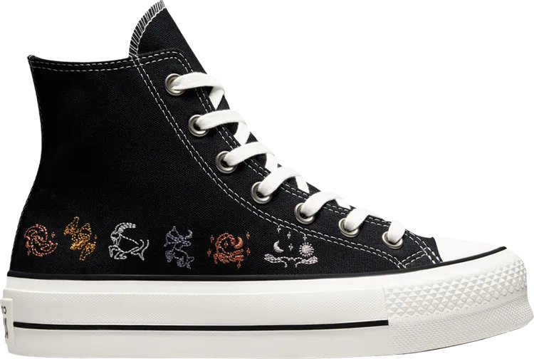 Converse Wmns Chuck Taylor All Star Platform High Mystic World Sneakers - Zodiac Sign, black