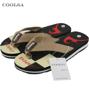 COOLSA New Summer Men Flip Flops Printing Elk Soft Ribbon Protect Foot  Non-slip Slippers Indoor Sandals Casual Mens Beach Shoes