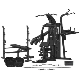 CORTEX GS7 Multi Station Home Gym with 98kg Weight Stack   MF4000 Bench Press   90kg EnduraShell Weight Plate Package