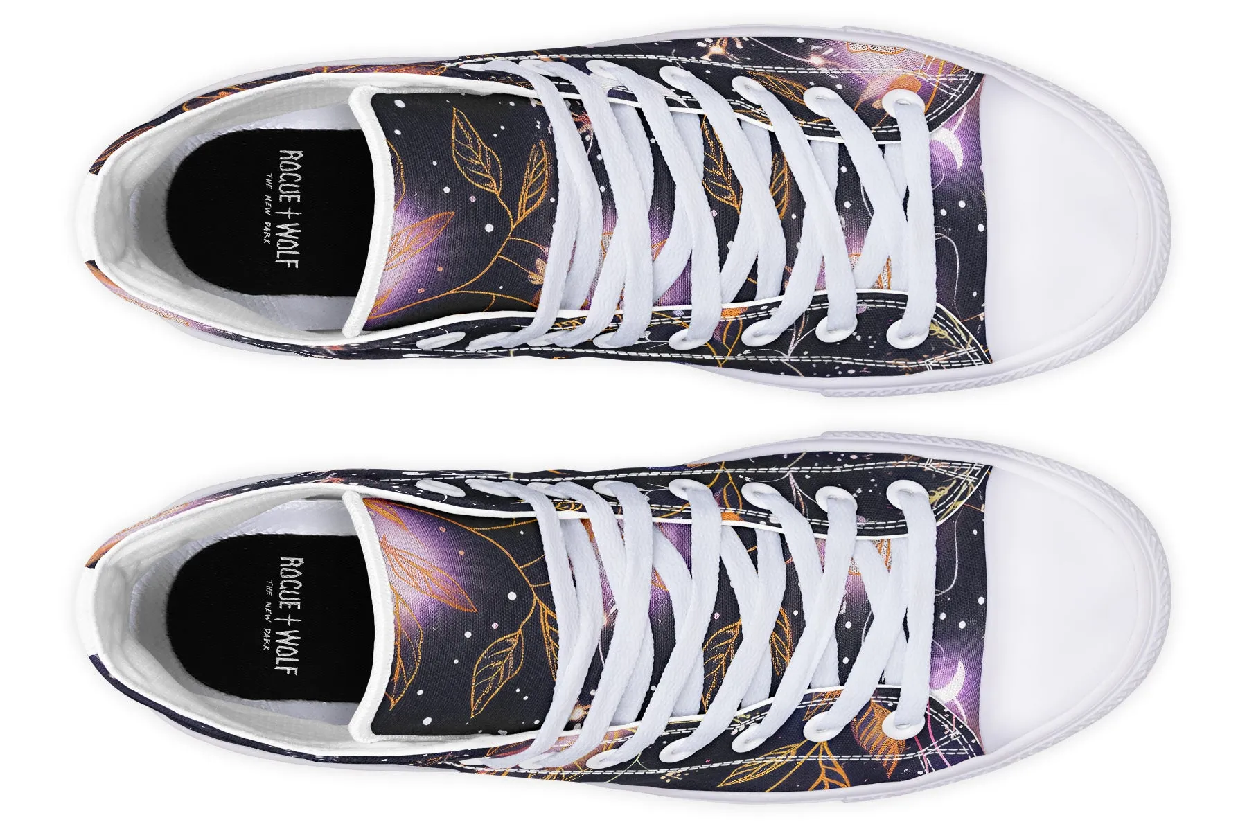 Cosmic Petals High Tops - Classic Premium Canvas Shoes with Comfortable and Durable Soles