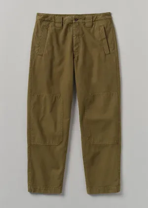 Cotton Canvas Tapered Pants | Woodland Green