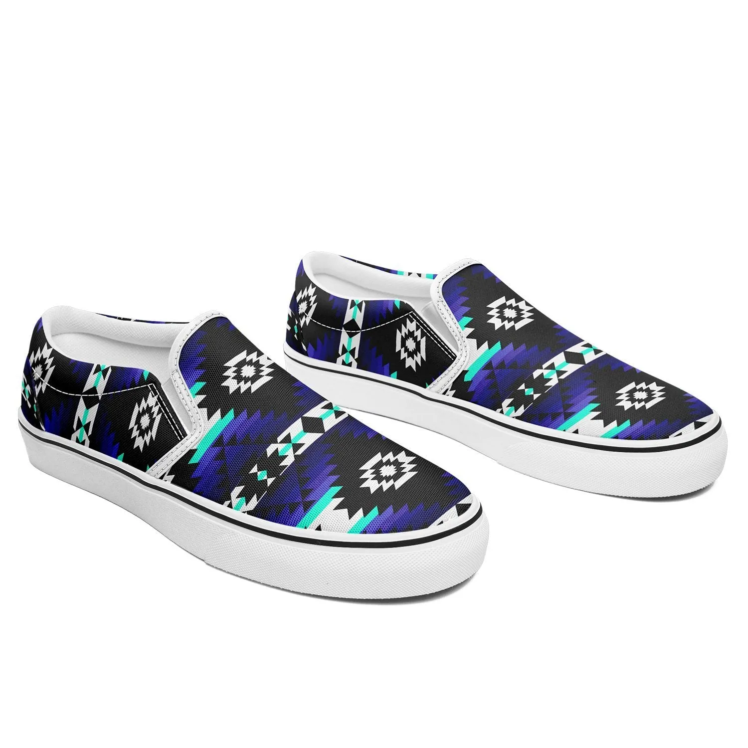 Cree Confederacy Midnight Otoyimm Kid's Canvas Slip On Shoes