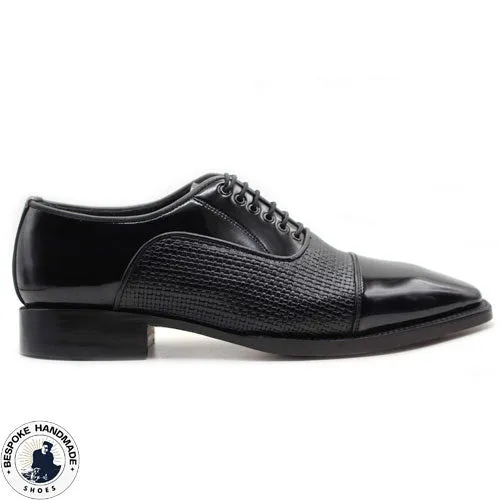 Custom Made Men's Black Patent Leather Oxford Toe Cap Lace Up Casual,Fashion Men's Shoes