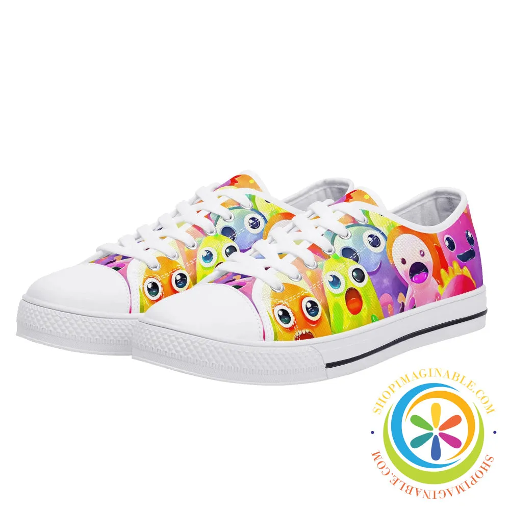 Cute Creatures Ladies Low Top Canvas Shoes