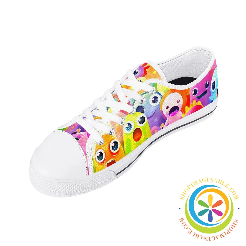 Cute Creatures Ladies Low Top Canvas Shoes