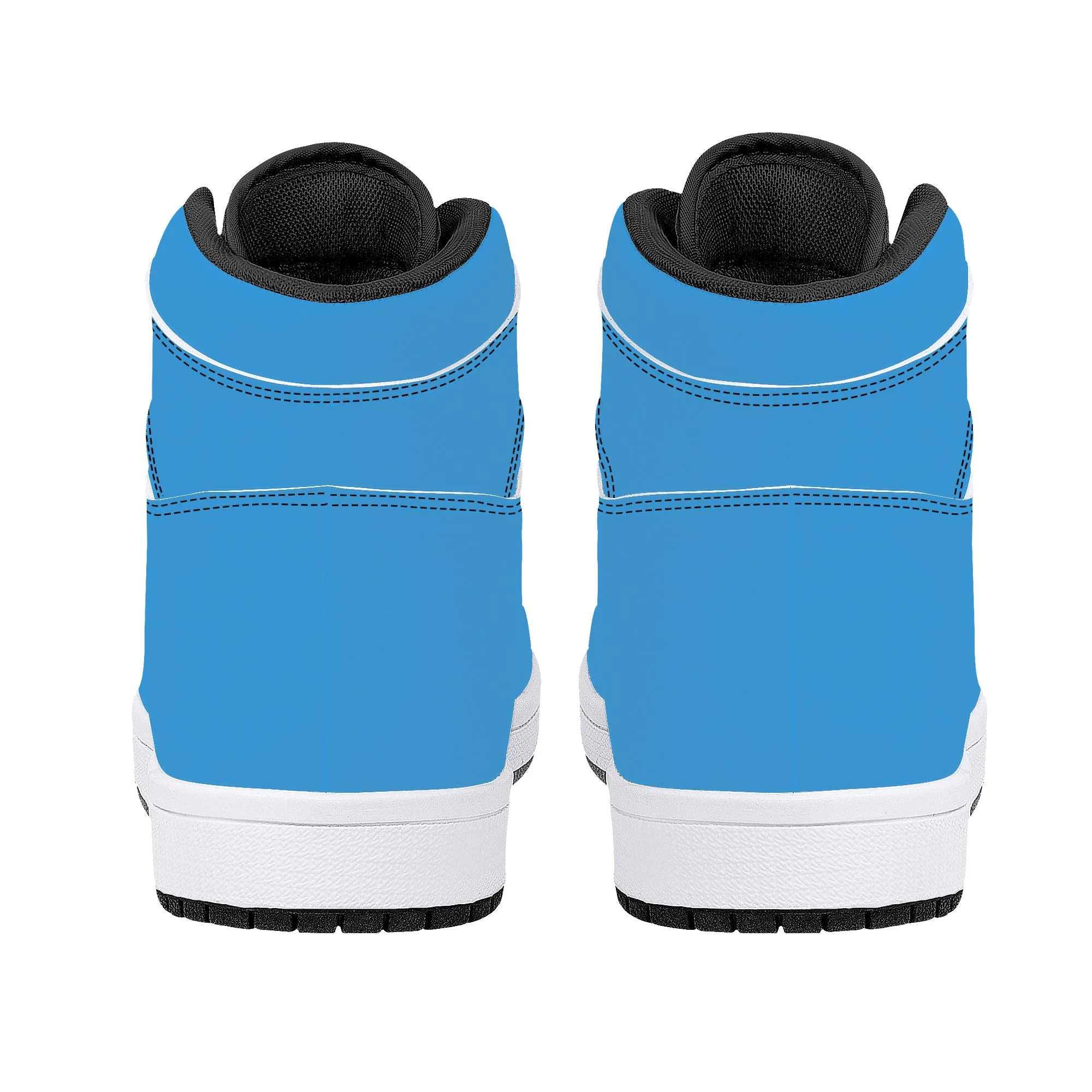 D16 High-Top Leather Sneakers - Light Blue