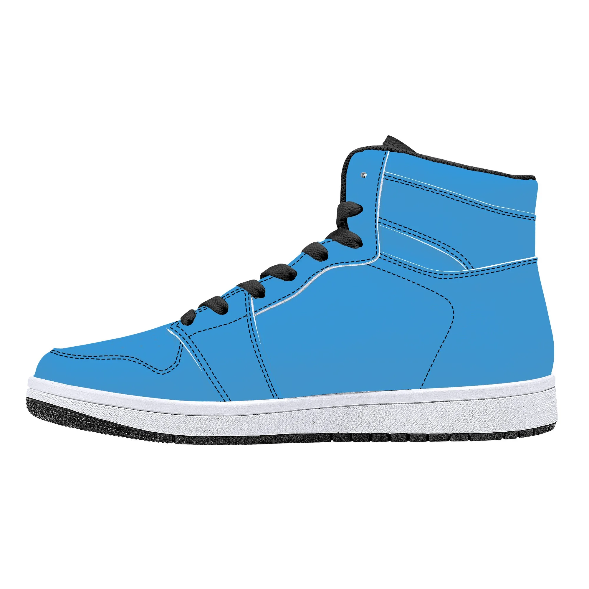 D16 High-Top Leather Sneakers - Light Blue