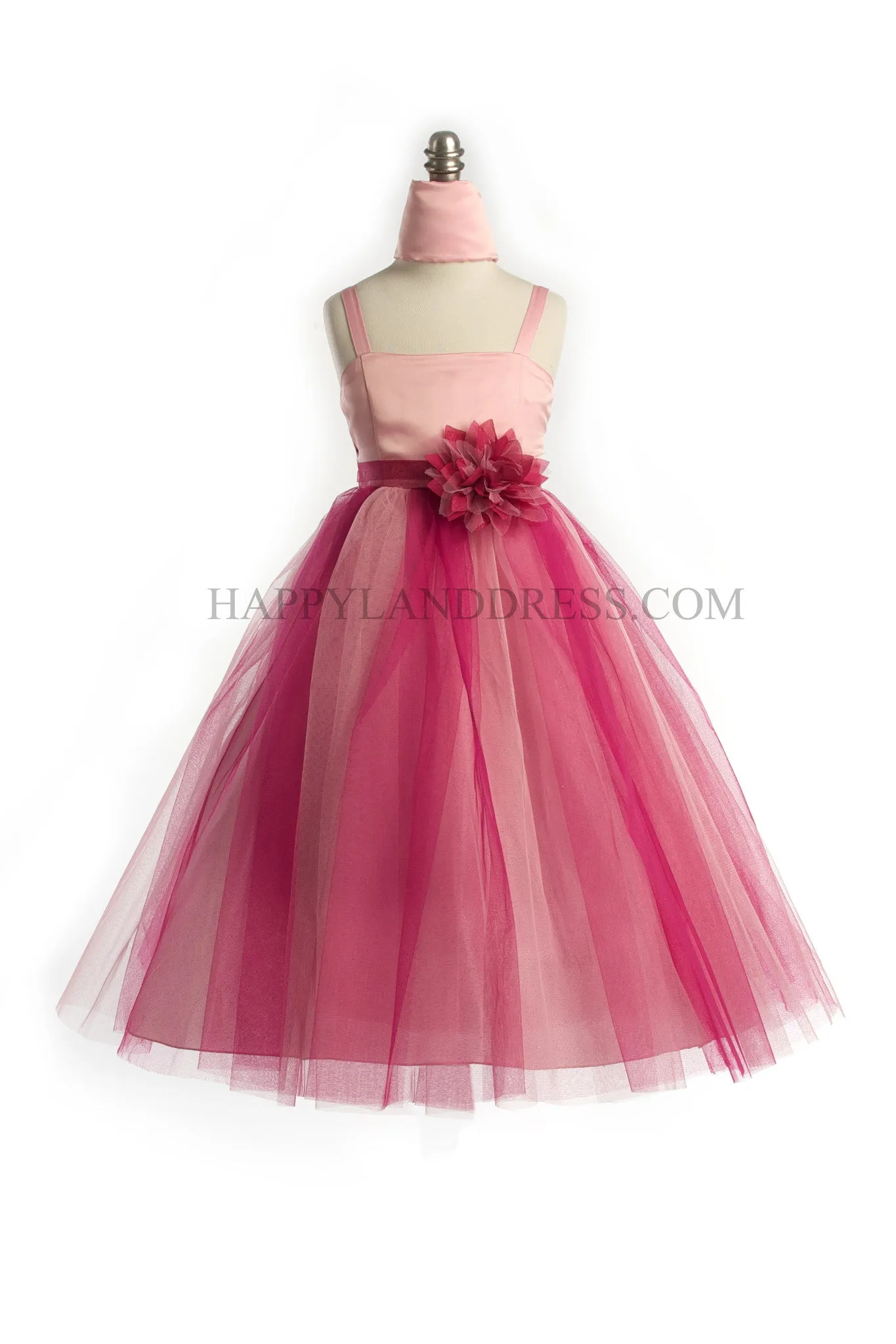 D3355 Multi Colored Tulle Long Skirt Dress (5 Diff. Colors)