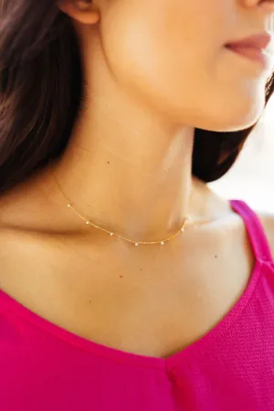 Dainty Pearl   Gold Necklace