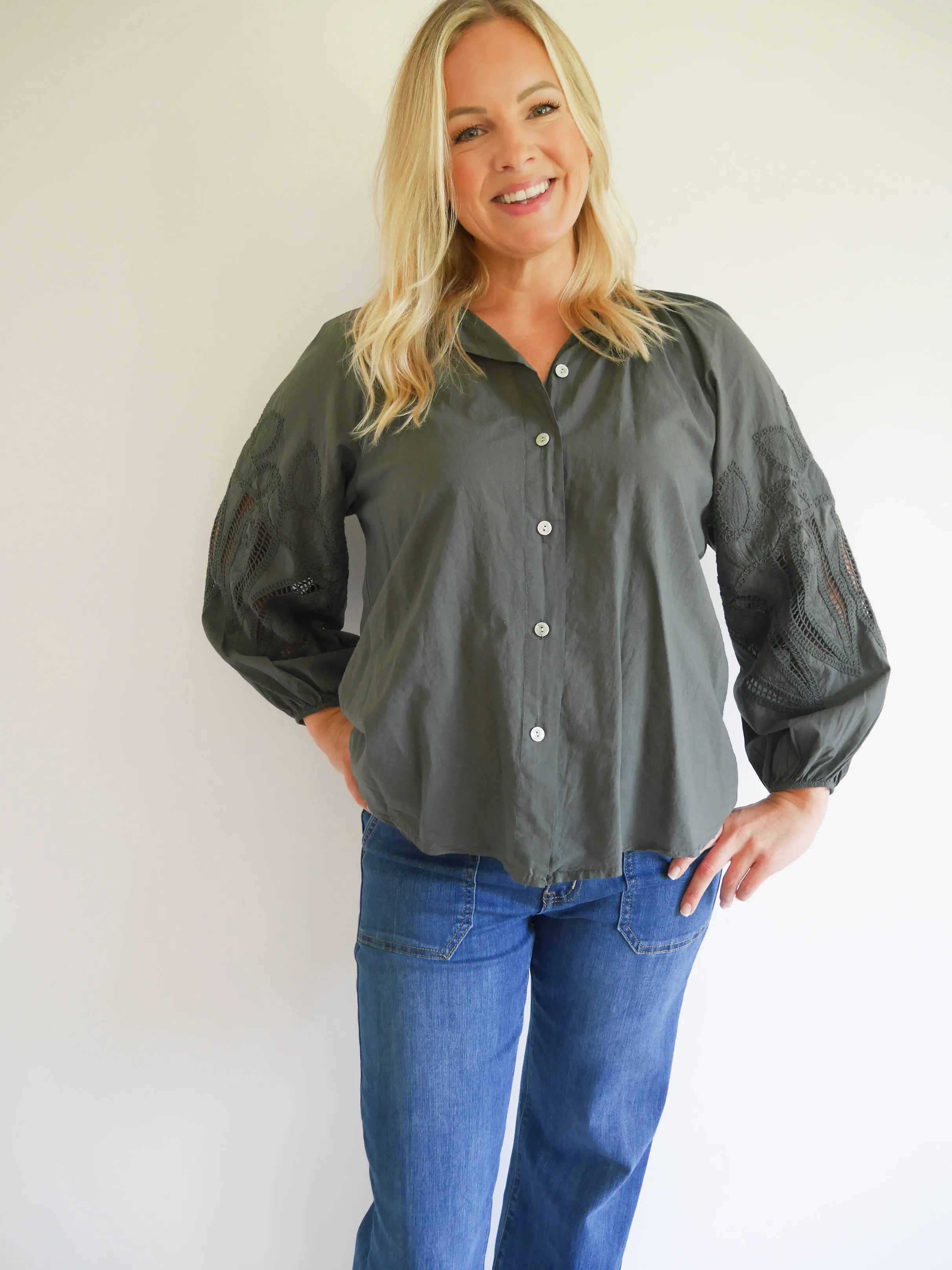 Daisy Blouse Charcoal