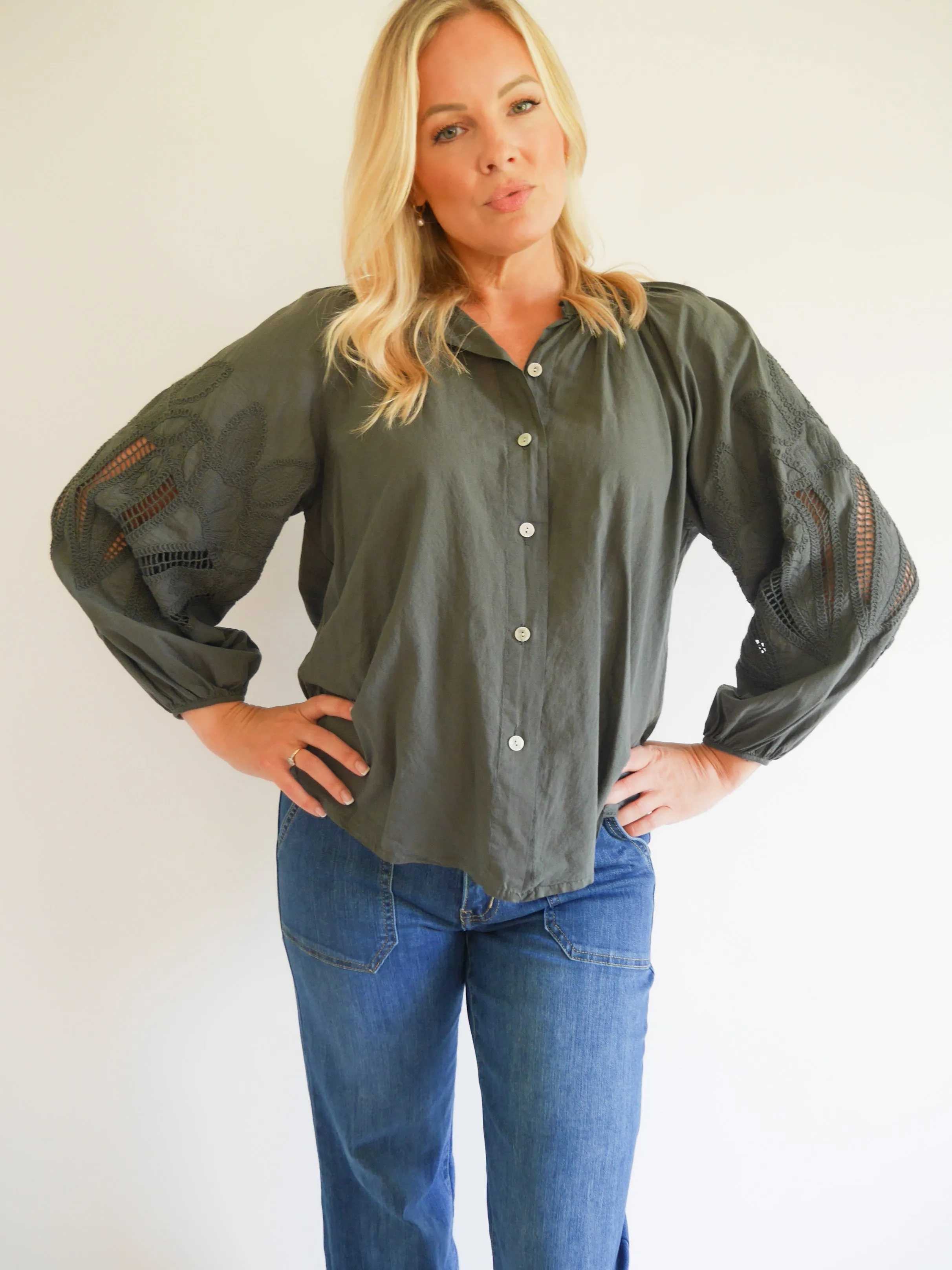 Daisy Blouse Charcoal