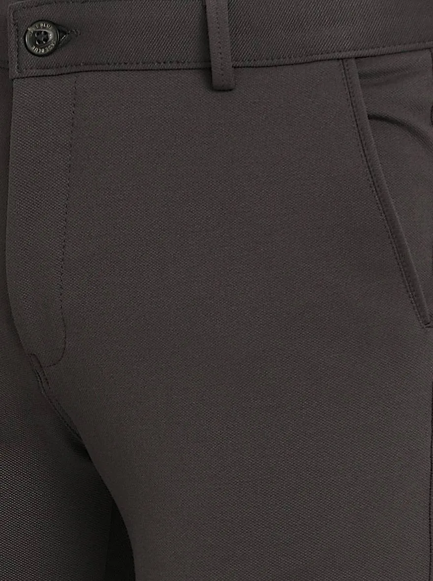 Dark Grey Solid Slim Fit Club Wear Trouser | JB Studio