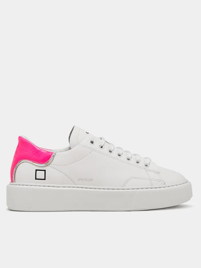 D.A.T.E. White Trainers SFERA FLUO WHITE FUXIA W997-SF-FL-WF