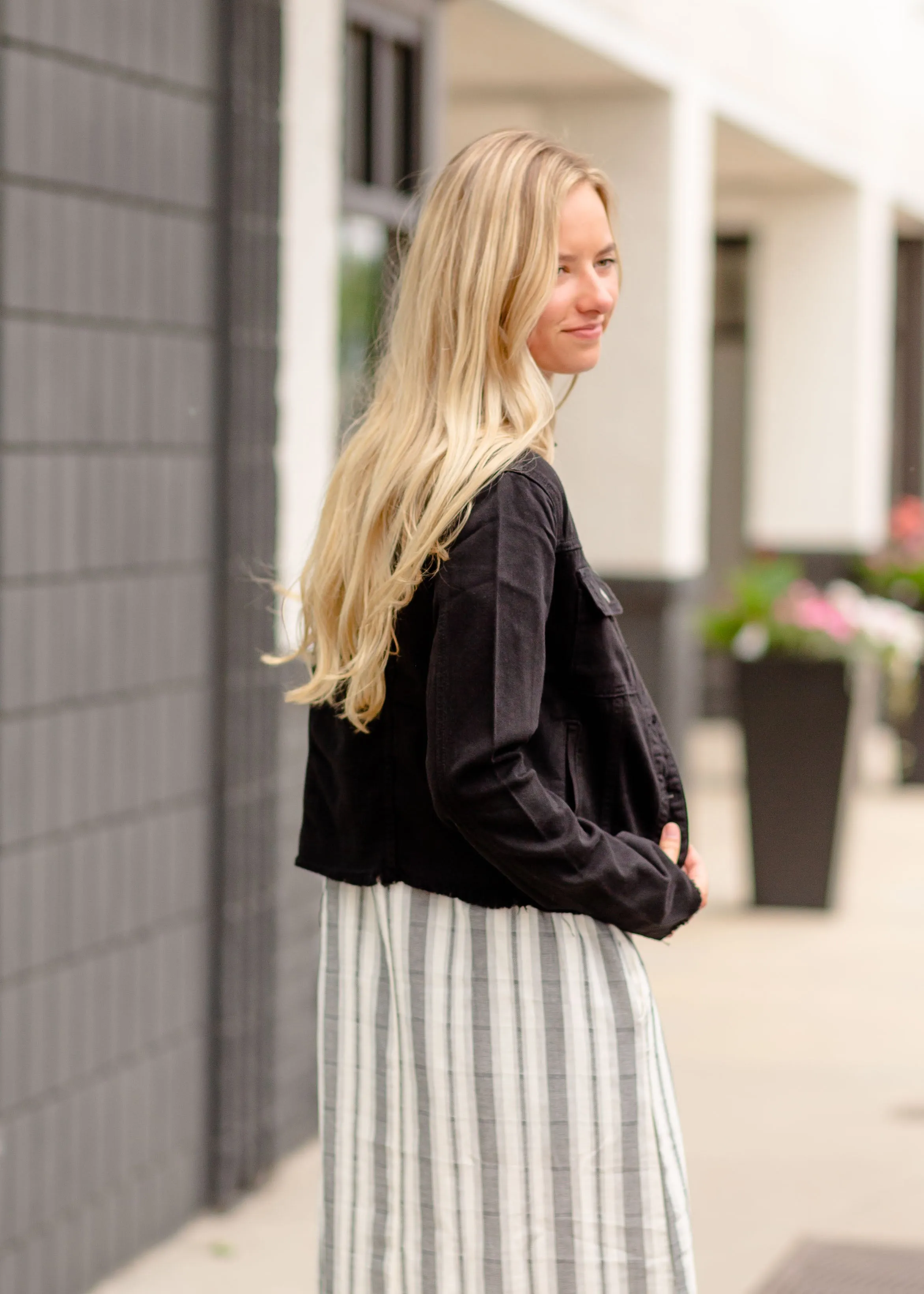 Distressed Collar Jean Jacket - FINAL SALE